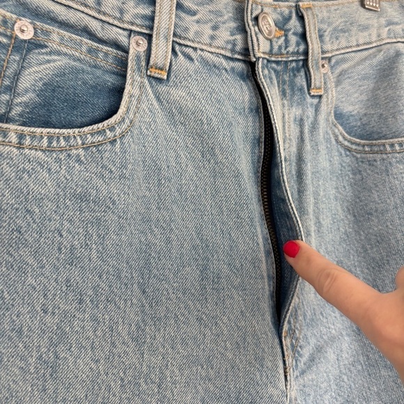 NWT SLVRLAKE Frankie High Rise Flare Crop Raw Hem Jeans in Skyline 26 - Picture 8 of 13